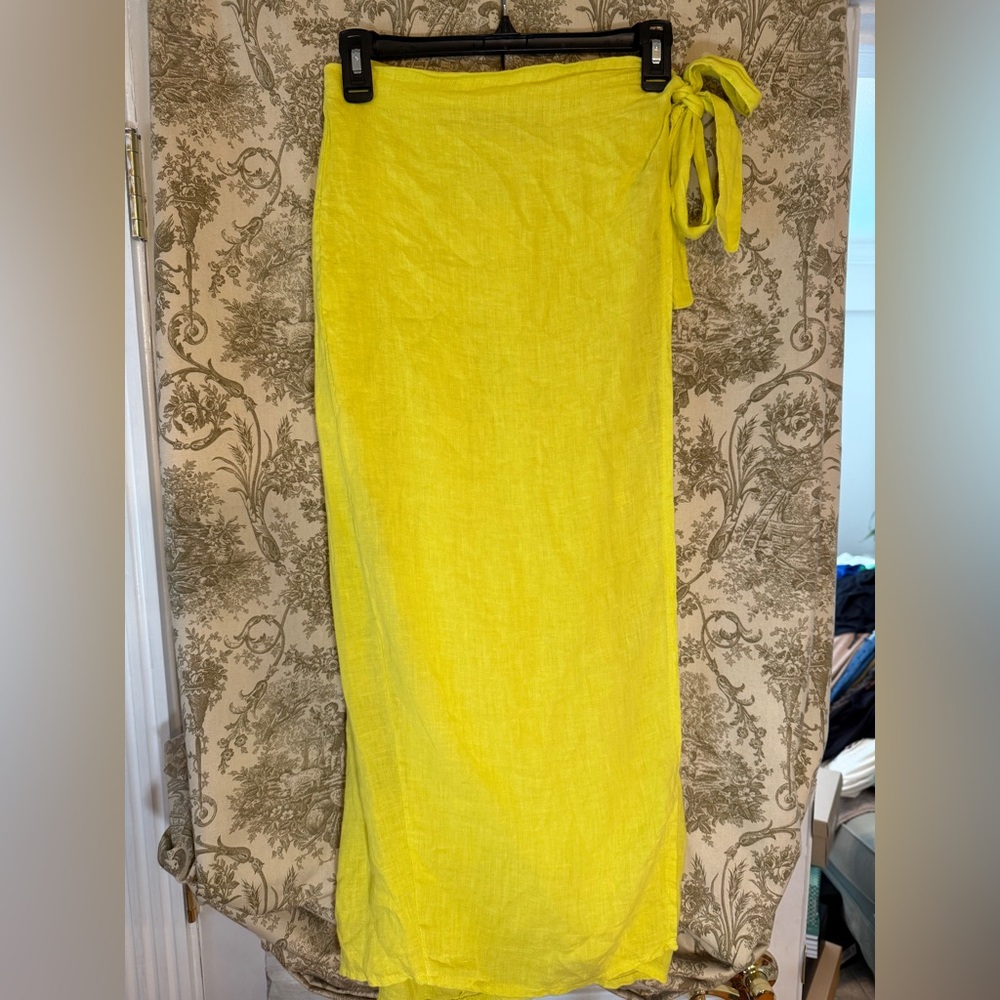 Meo Meli Bright Yellow Women's Linen Wrap Skirt